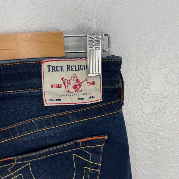 NEW TRUE Religion HALLE MID RISE SUPER SKINNY Dark Blue Denim JEAN - Picture 6 of 10
